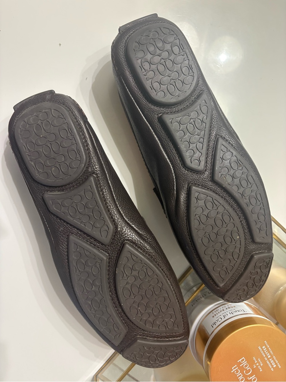 Coach Men's Brown Signature Canvas & Leather Penny Loafers - Picture 3 of 6